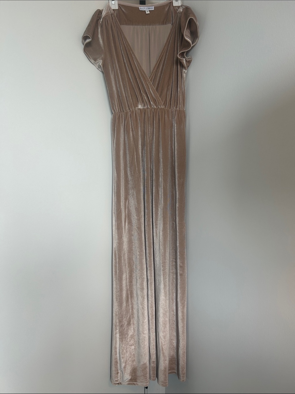 Baltic Born Velvet Maxi Dress in Shimmering Taupe
